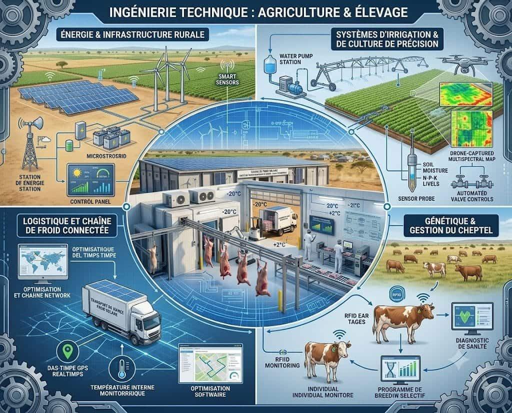 Concevoir — Ingénierie technique : irrigation, énergie, infrastructures, conduite d'élevage.